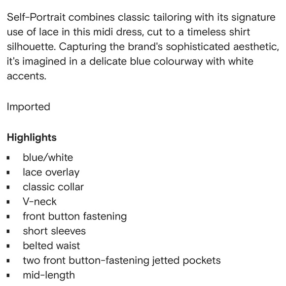 SELF PORTRAIT BABY BLUE LACE DRESS OLD MONEY CONTEMPORARY - Picture 7 of 7